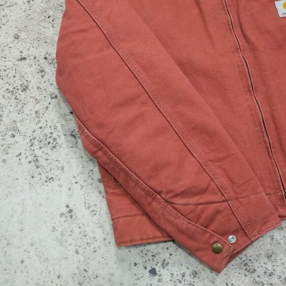 WOMENS Vintage Carhartt Pink Detroit Jacket WJ097 VRS Sherpa Lined Size Medium - Picture 8 of 16